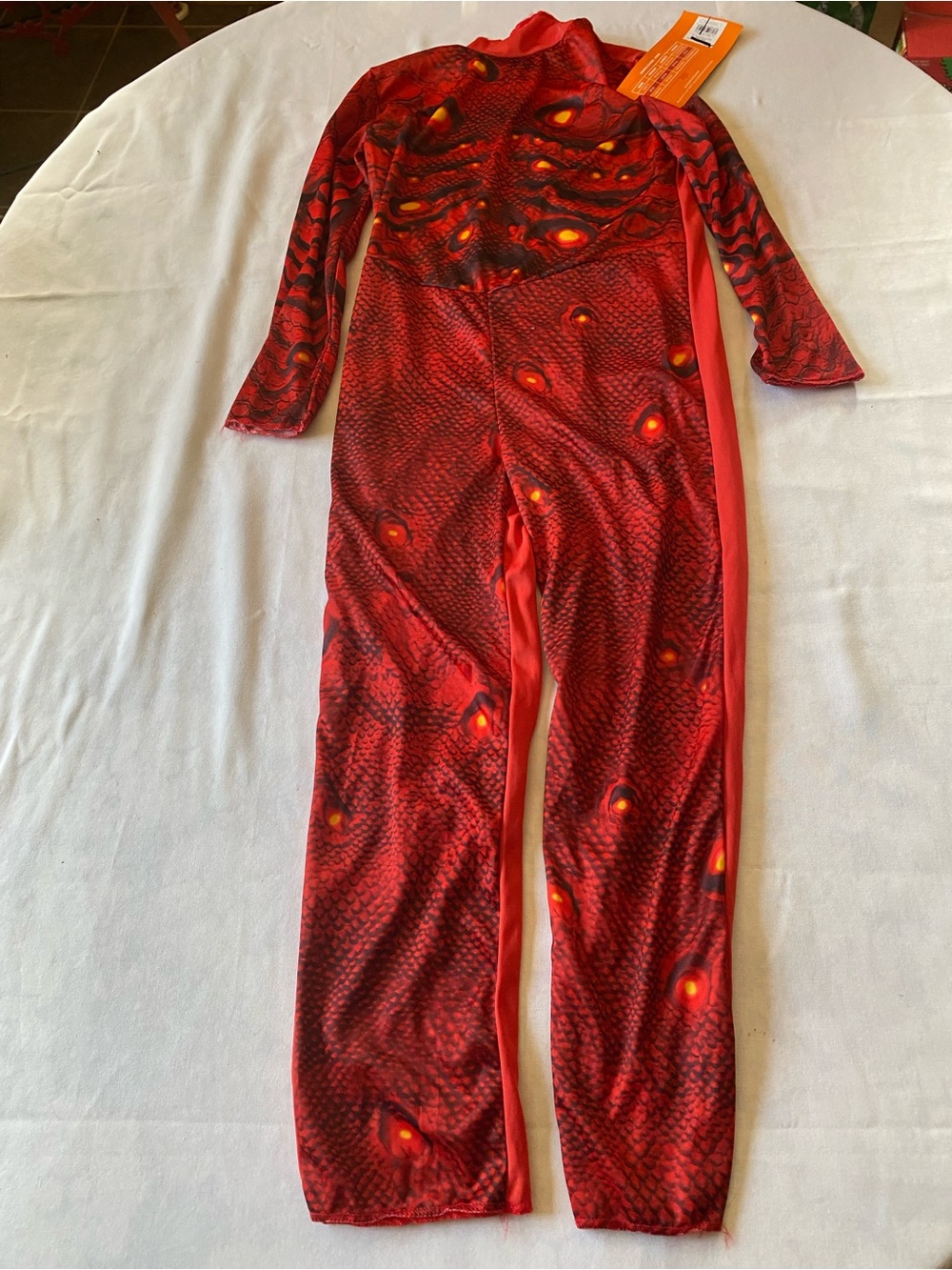 NWT Red Dragon Costume Kids Medium Jumpsuit Only.